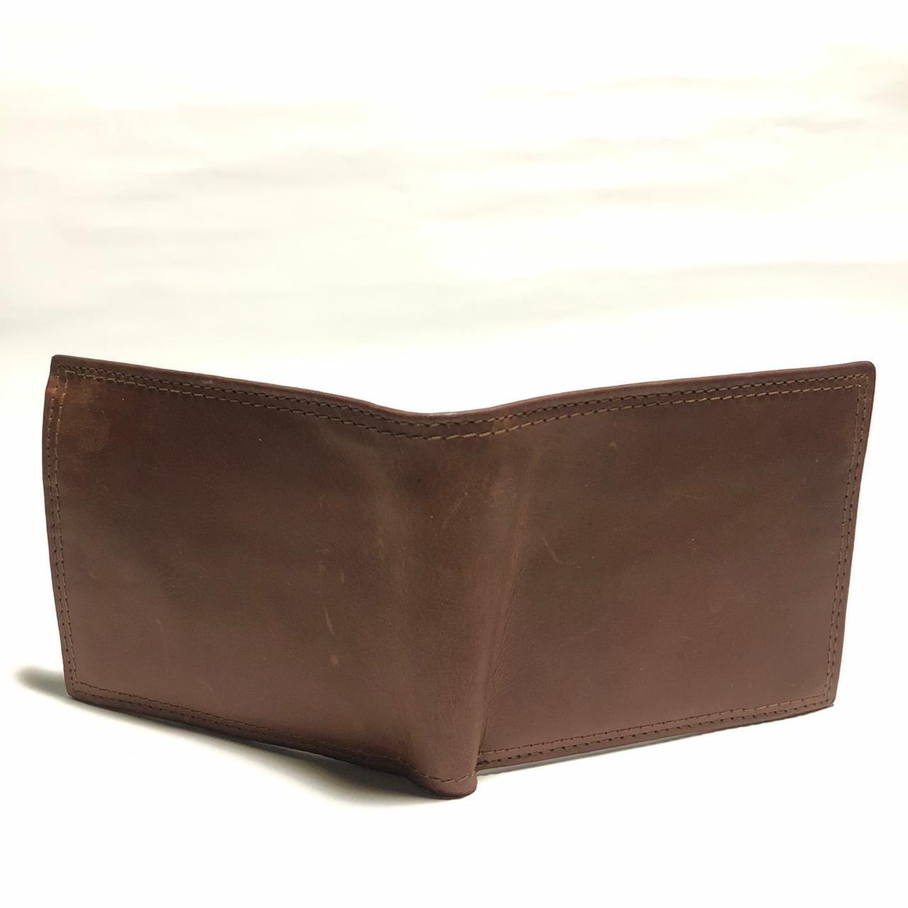 Brown leather bifold wallet