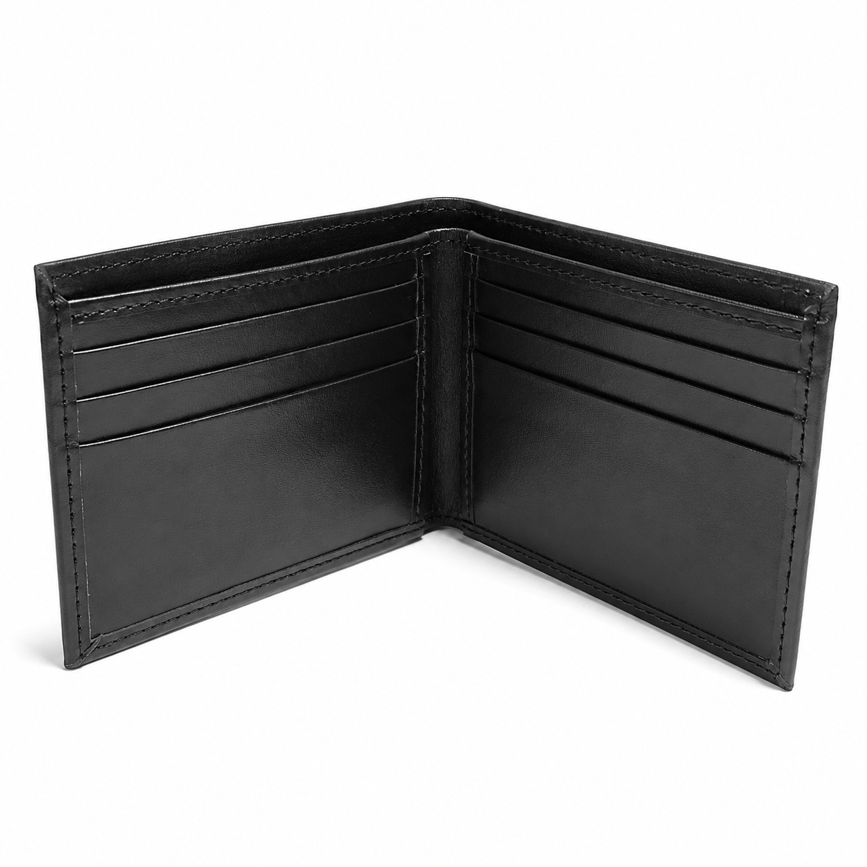 Black leather bifold wallet