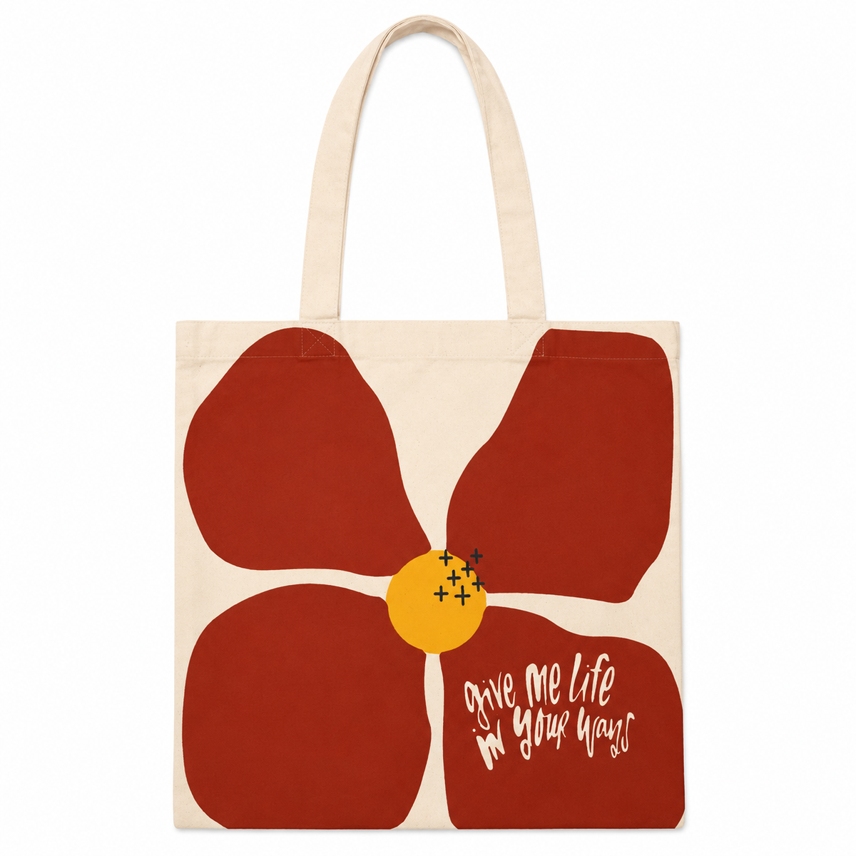 Big Flower Canvas Tote Bag
