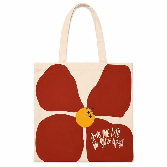 Big Flower Canvas Tote Bag