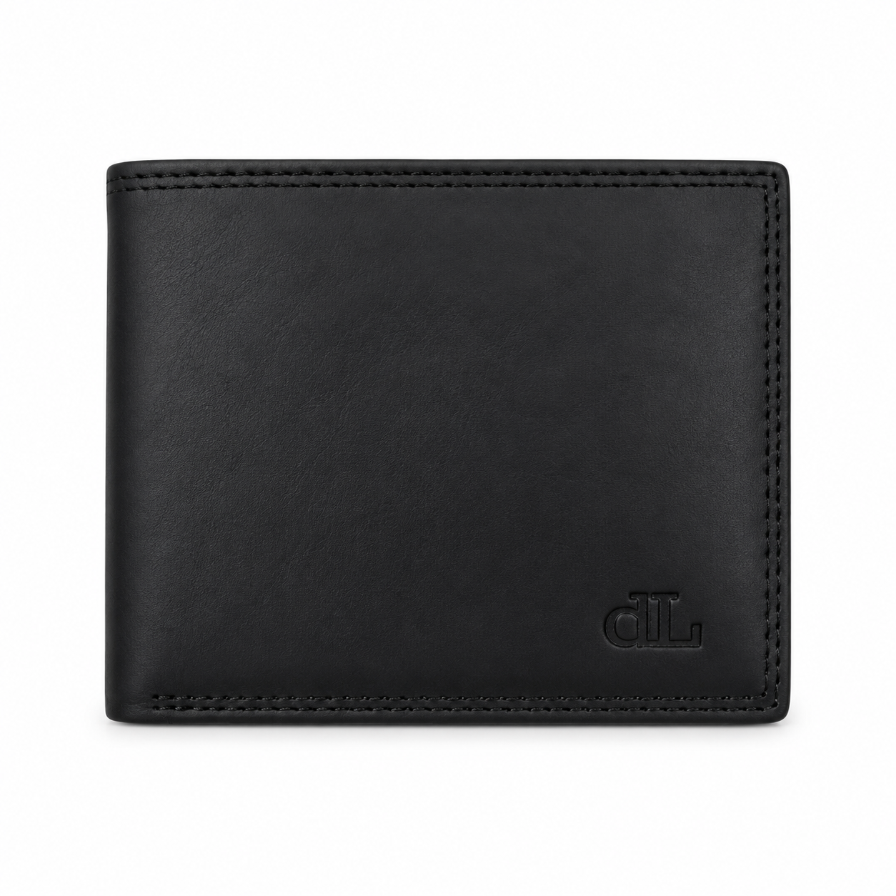 Black Leather Short Wallet