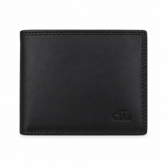 Black Leather Short Wallet