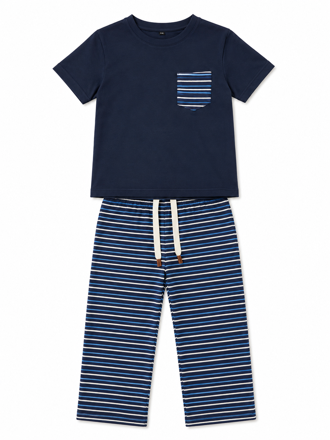 Boys Navy Stripe Pajama Set