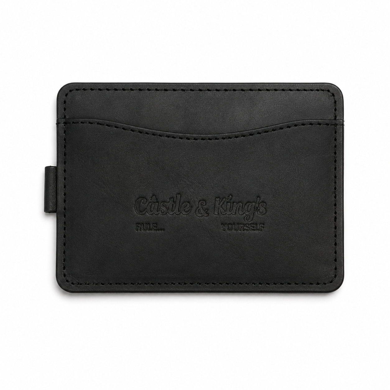 Minimalist black leather card holder
