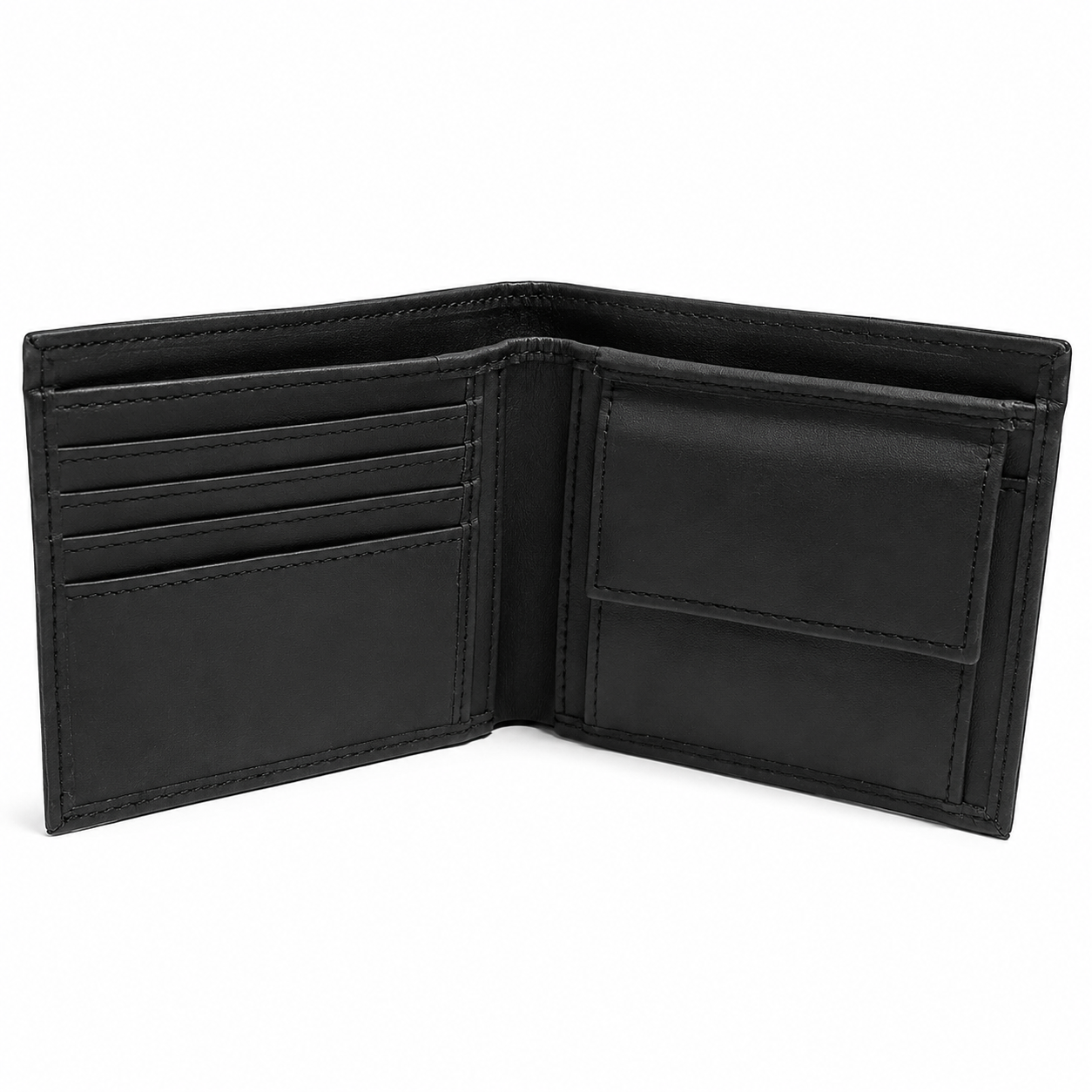 Black leather bifold wallet