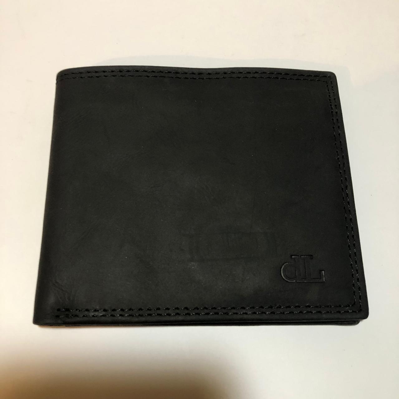 Black Leather Short Wallet
