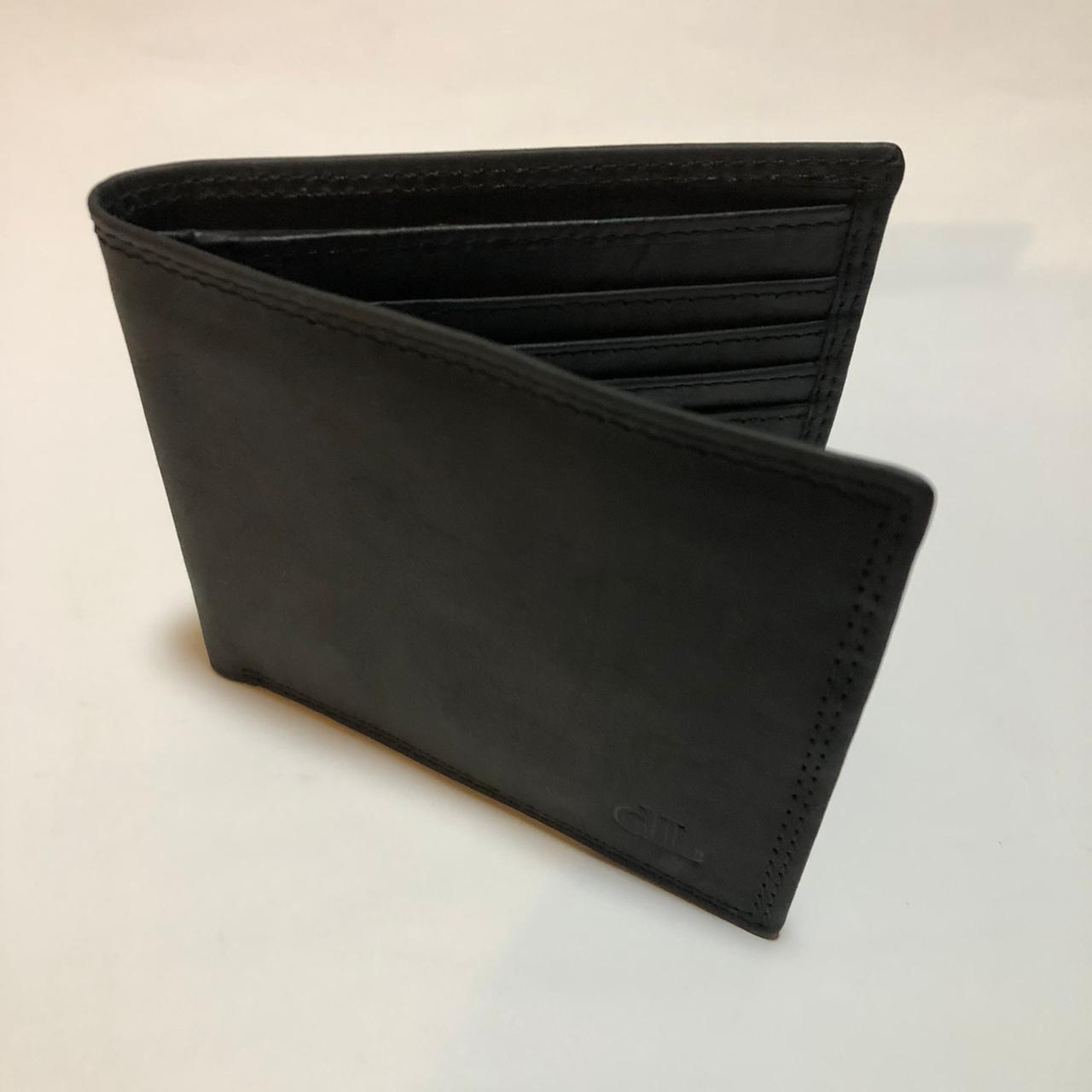 Black Leather Short Wallet