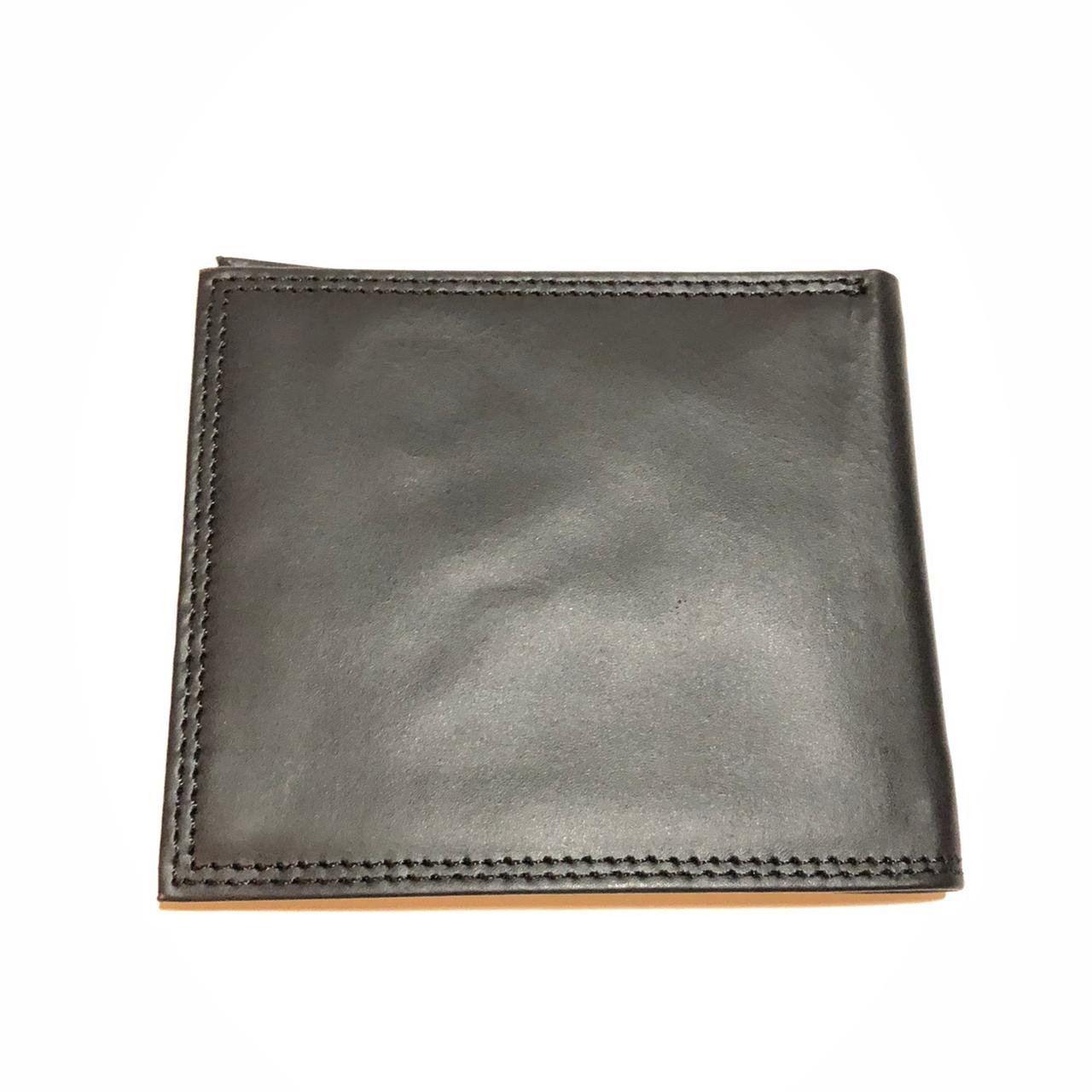 Sleek black leather bifold wallet