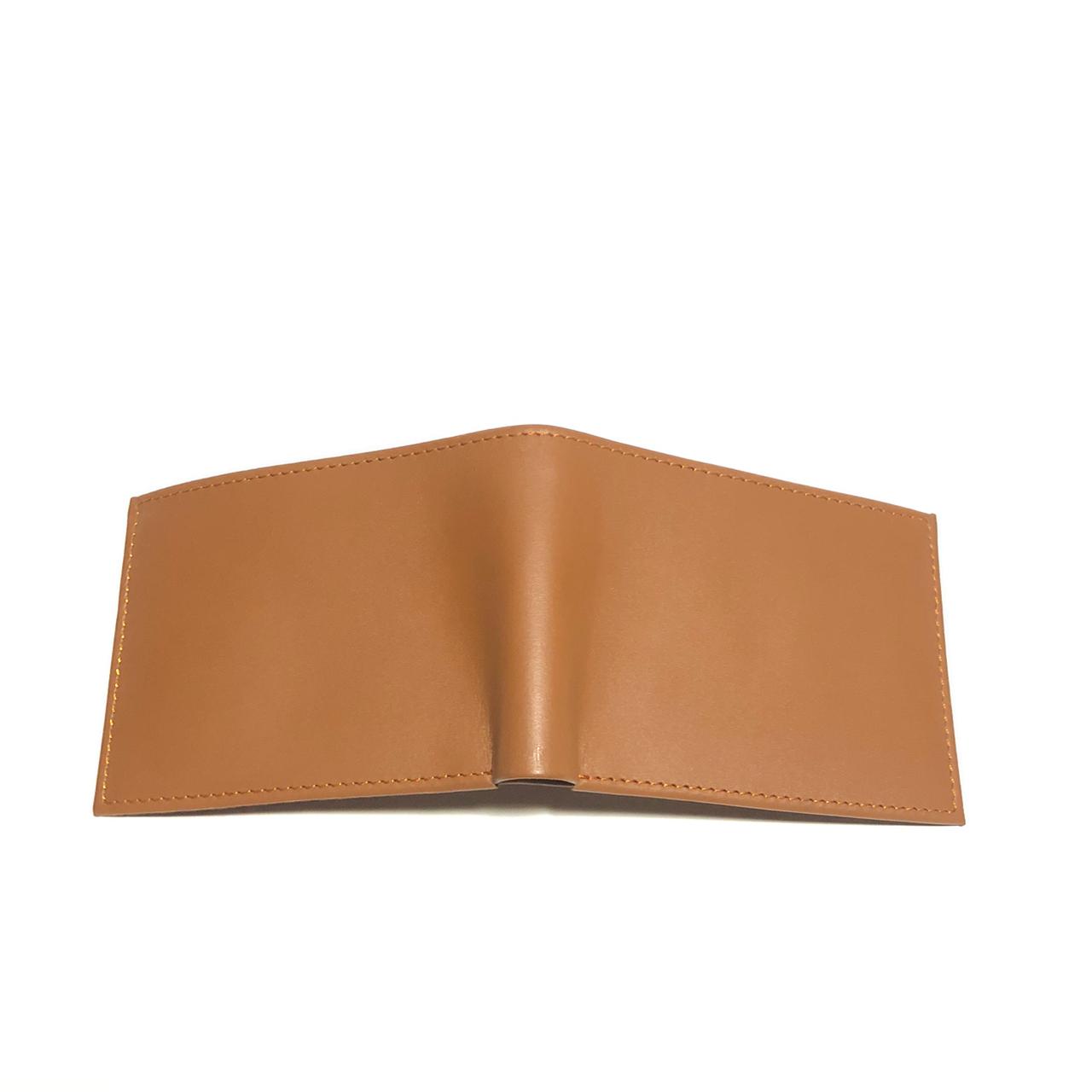 Brown leather bi-fold wallet