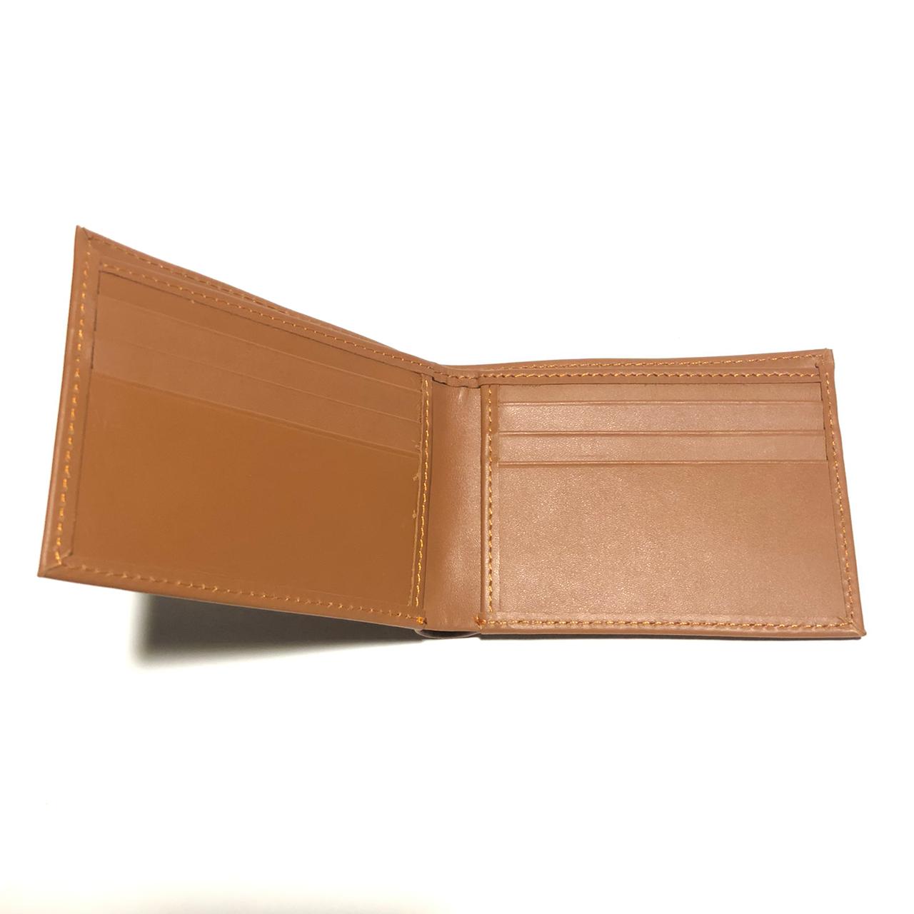 Brown leather bi-fold wallet
