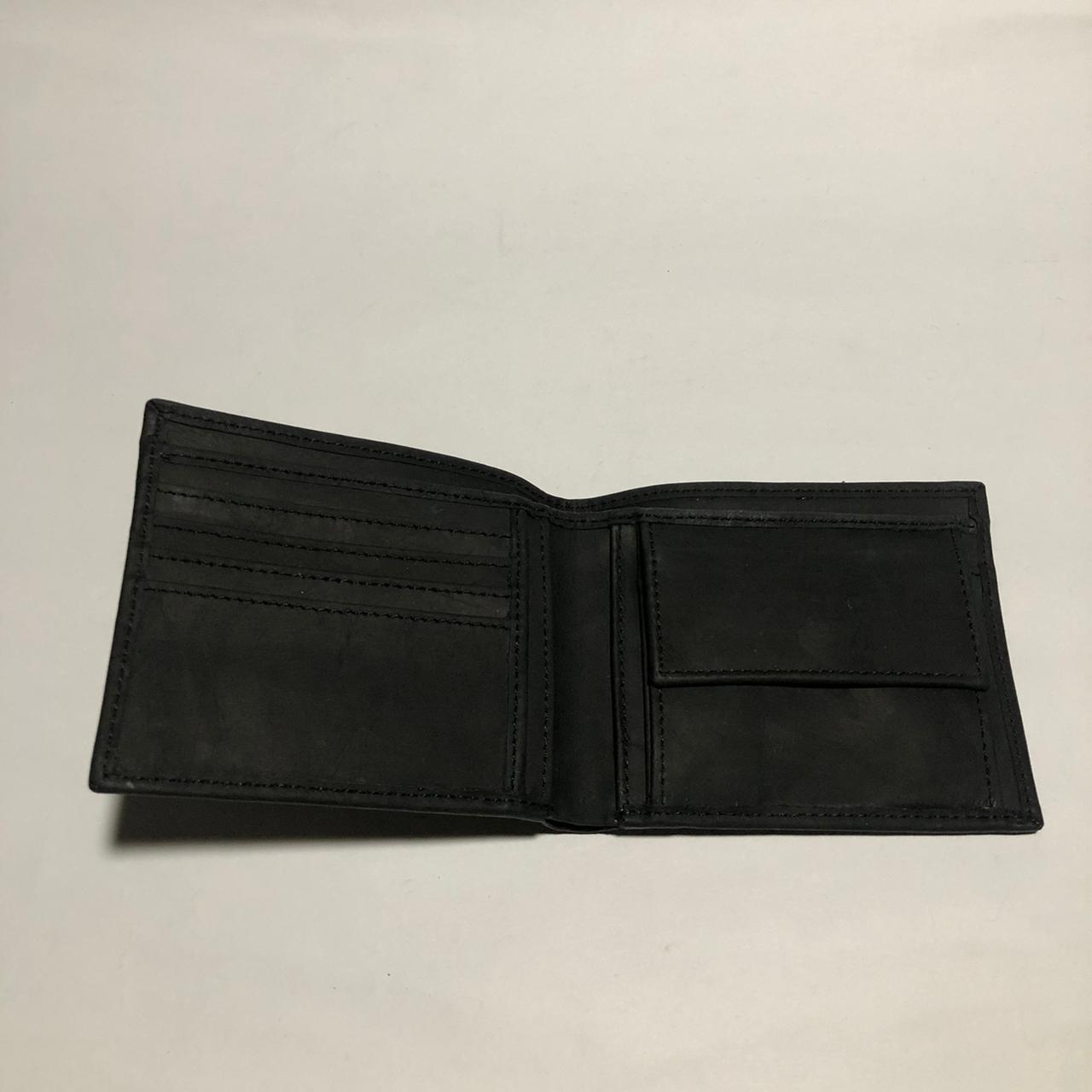 Black leather bifold wallet