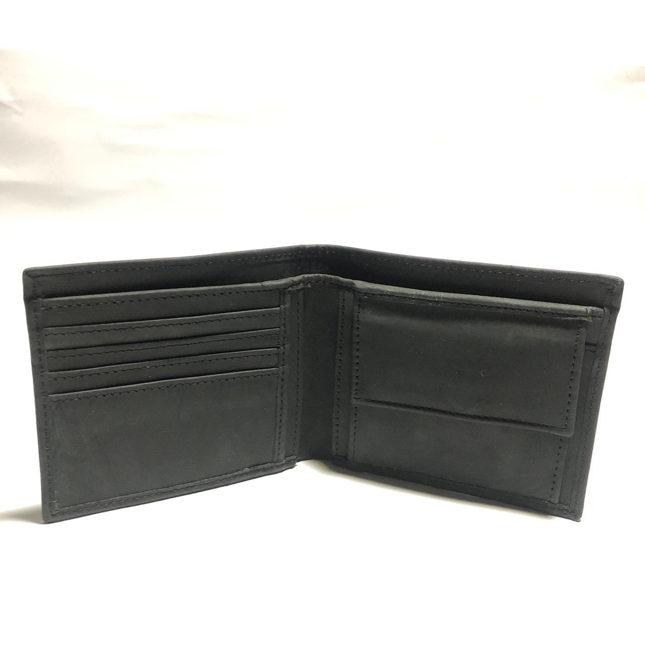Black leather bifold wallet