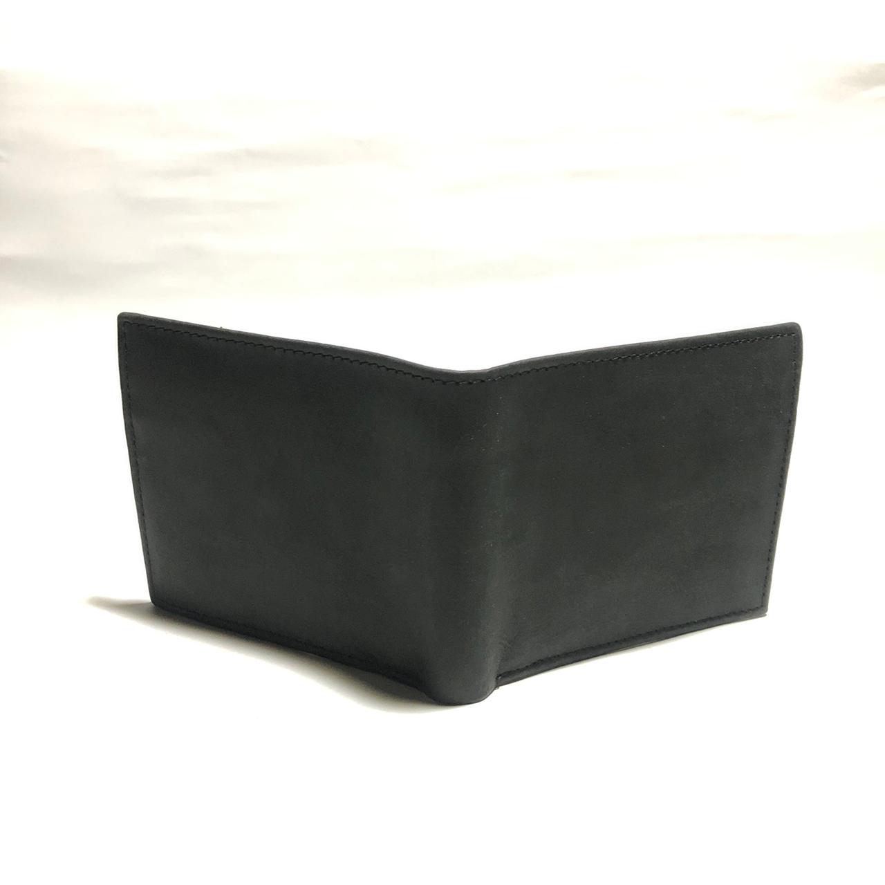 Black leather bifold wallet