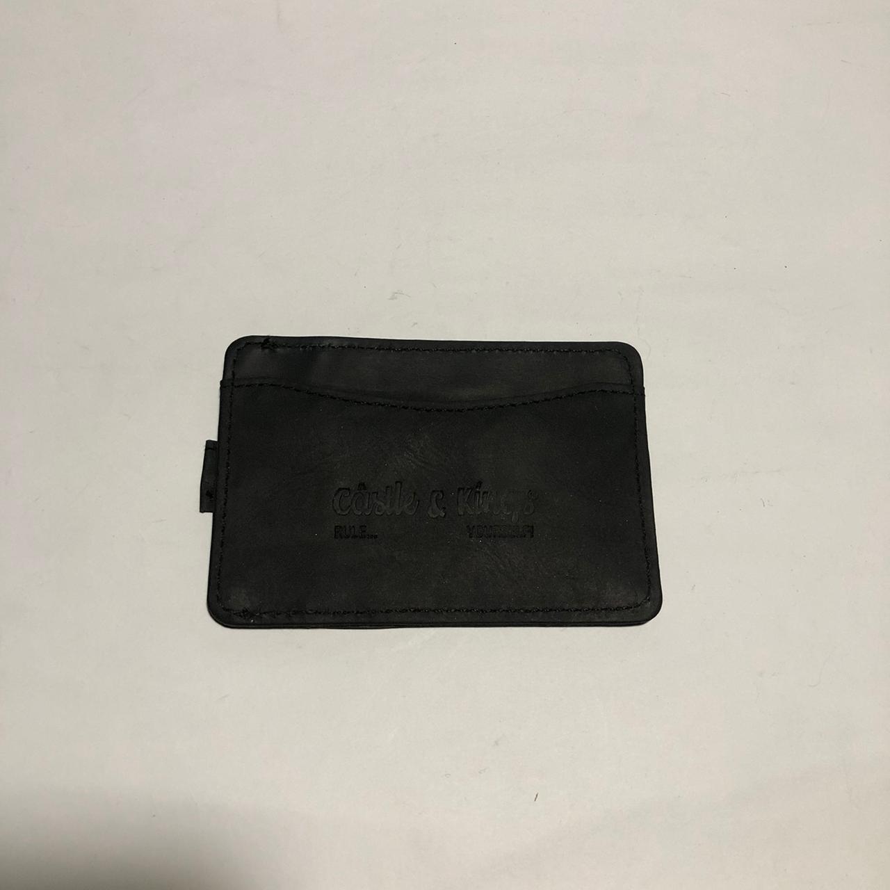 Minimalist black leather card holder