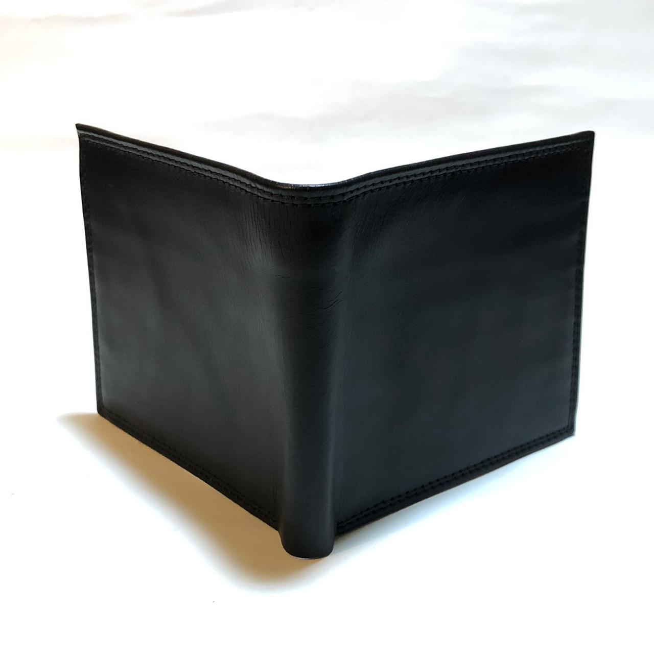 Elegant black and red bifold wallet