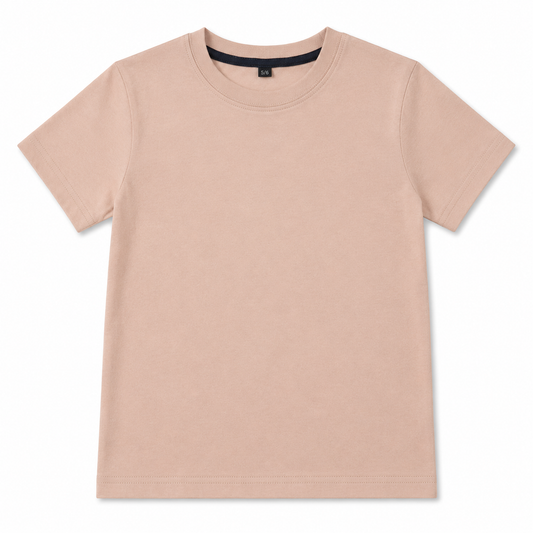 Beige t-shirt on a white background