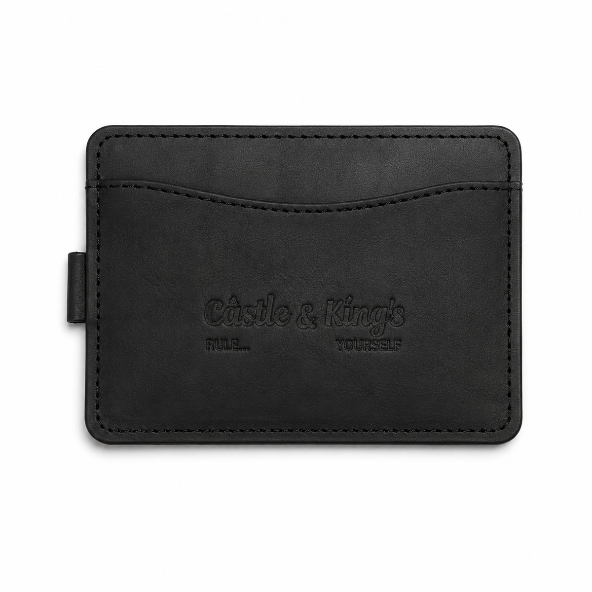 Minimalist black leather card holder