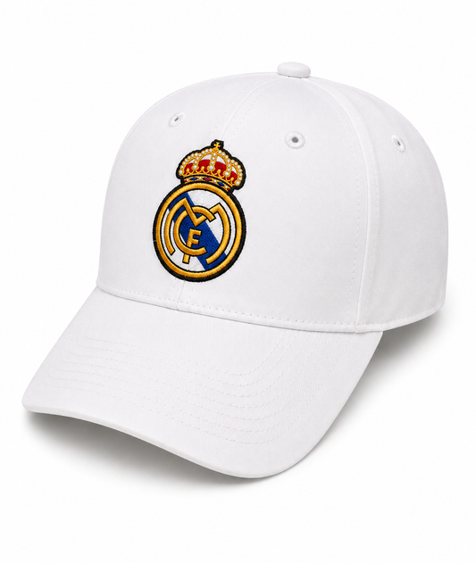 White cap with Real Madrid logo